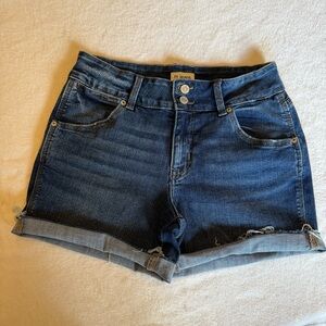 Maurices Dark Blue Denim Cuffed Women's Shorts - size 10